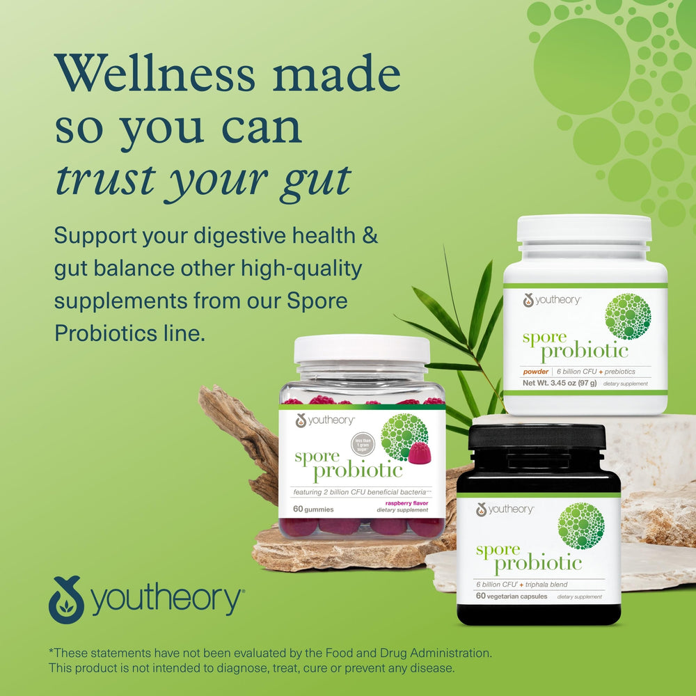 Youtheory Spore Probiotic 60 capsules, a 30-day supply