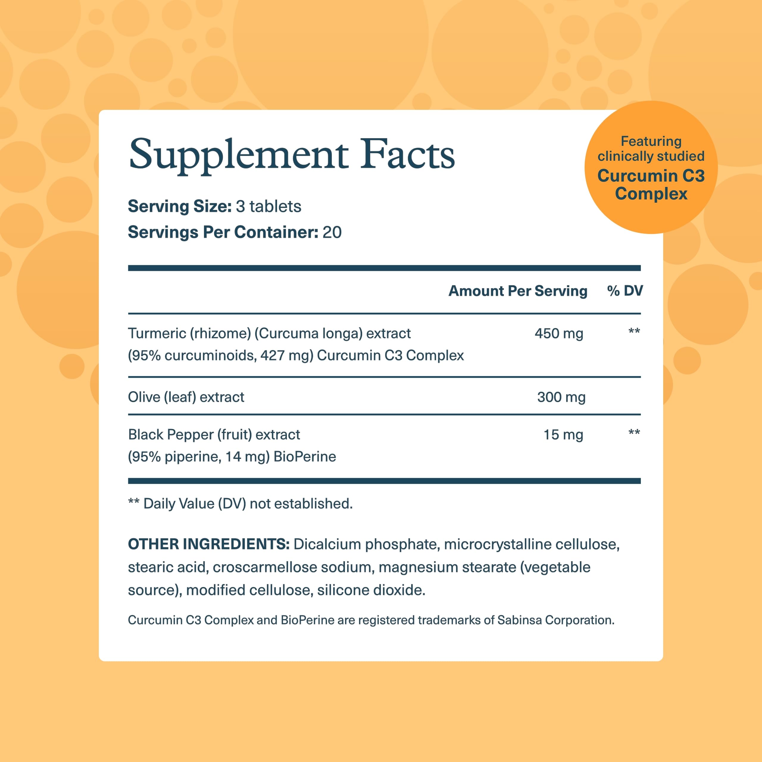 Youtheory Turmeric bottle back label with ingredients and usage