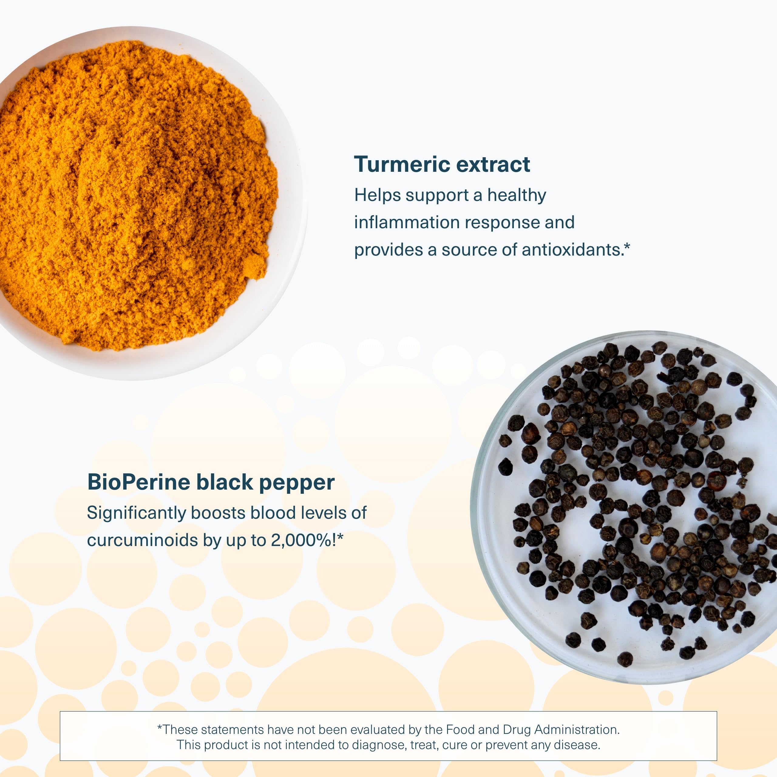 Youtheory Turmeric Extra Strength packaging emphasizing BioPerine for absorption