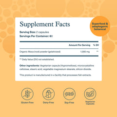 Close-up of Youtheory Maca Root capsules for gentle menopause support.