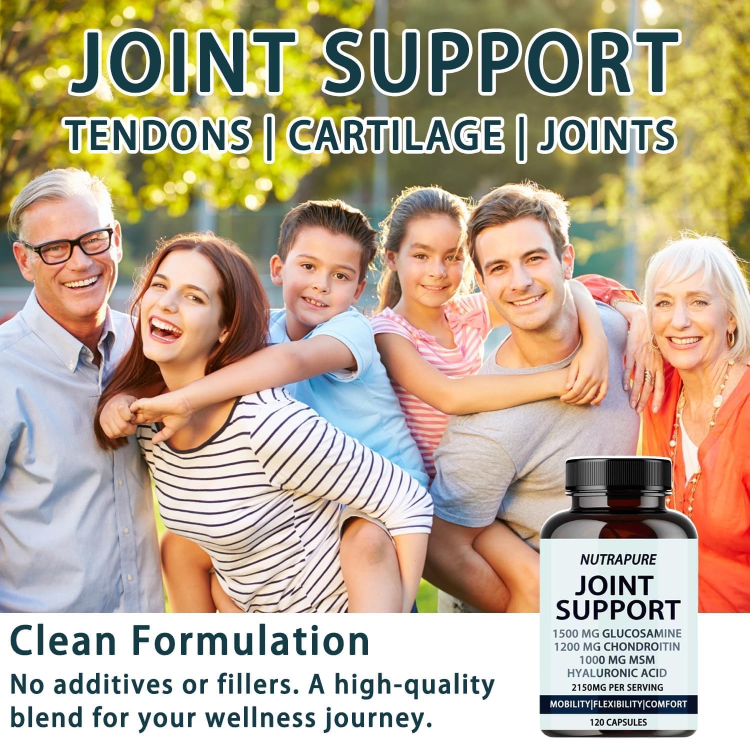 YPRYPR Nutrapure glucosamine and chondroitin capsule close-up for joints