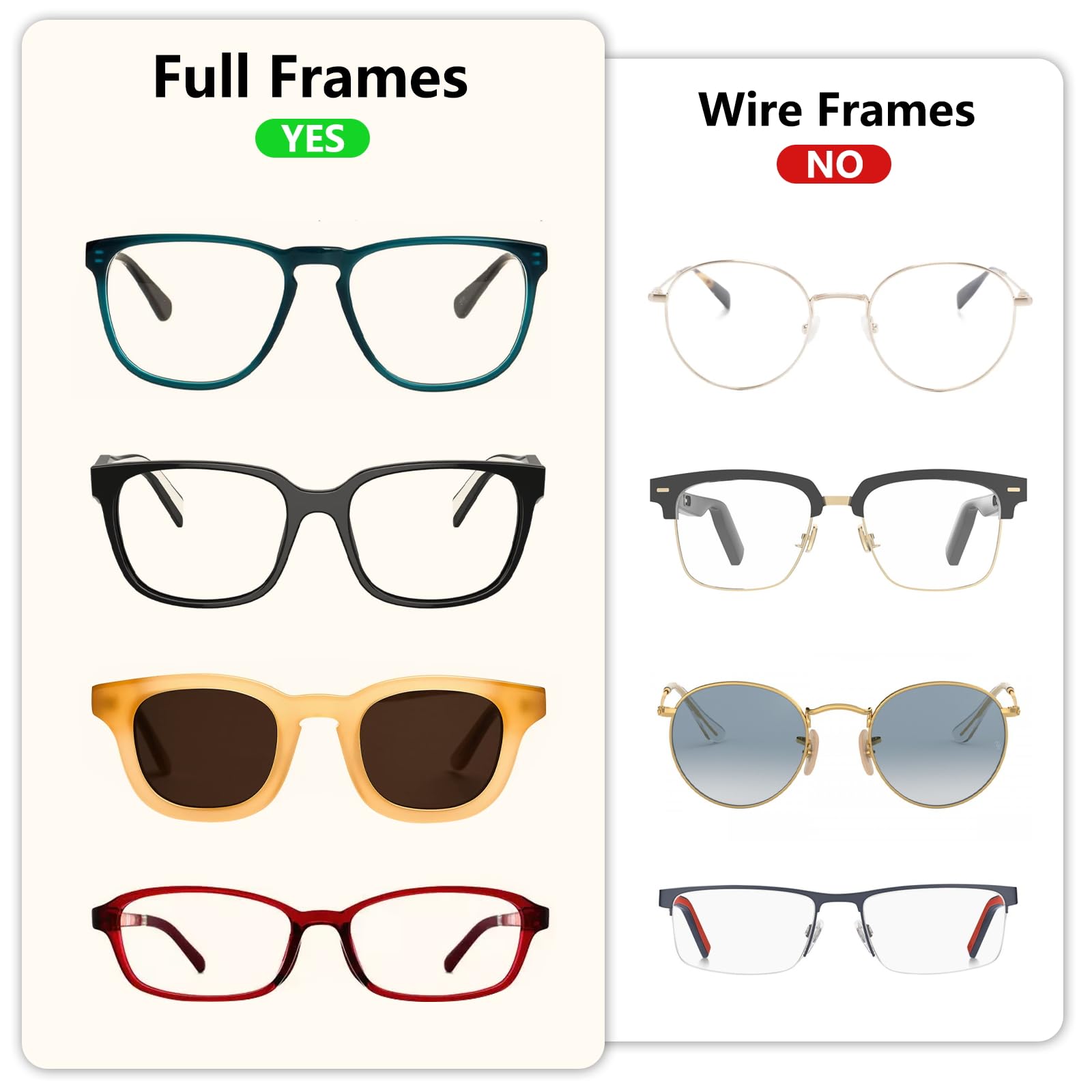 YR anti-slip nose pads keep glasses secure during activities.