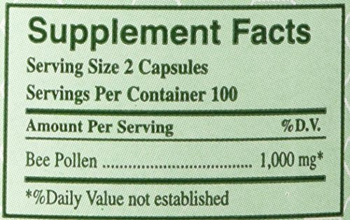 YS ECO Bee Farms Bee Pollen capsules closeup showing pure multi-floral pollen