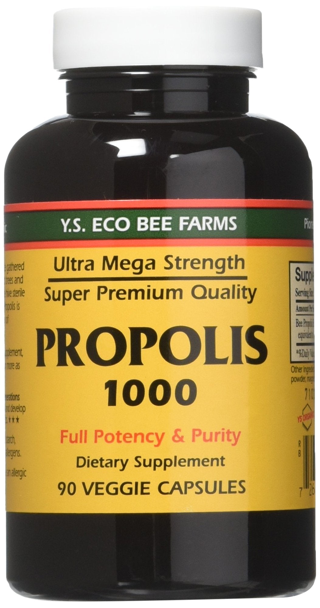 YS Eco Bee Farms Propolis 1000 bottle front view for daily wellness routine
