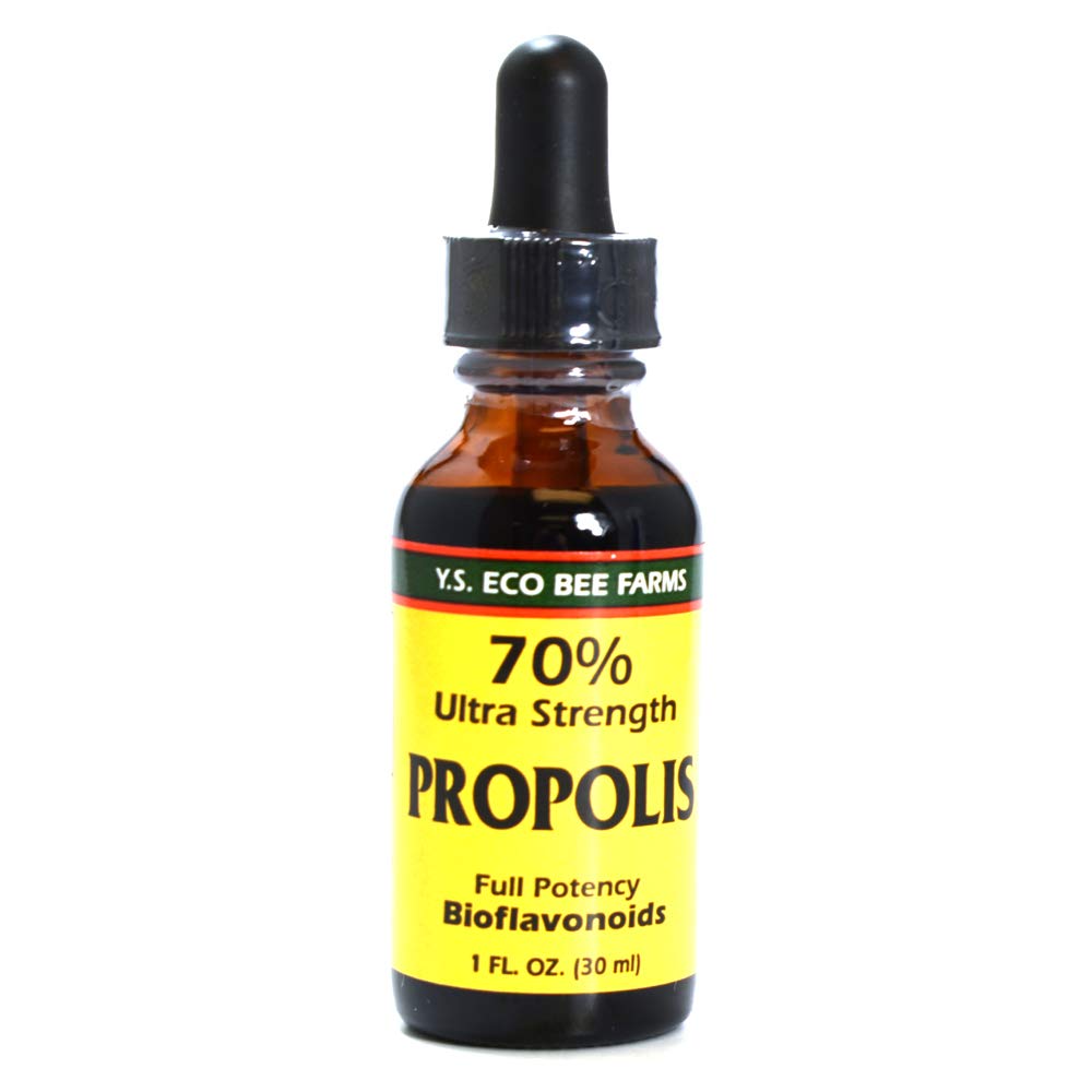 YS Eco Bee Farms Propolis 70 percent ultra-strength bottle for easy daily use.