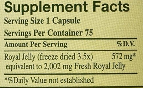 YS Eco Bee Farms Royal Jelly capsules front view, easy daily intake.