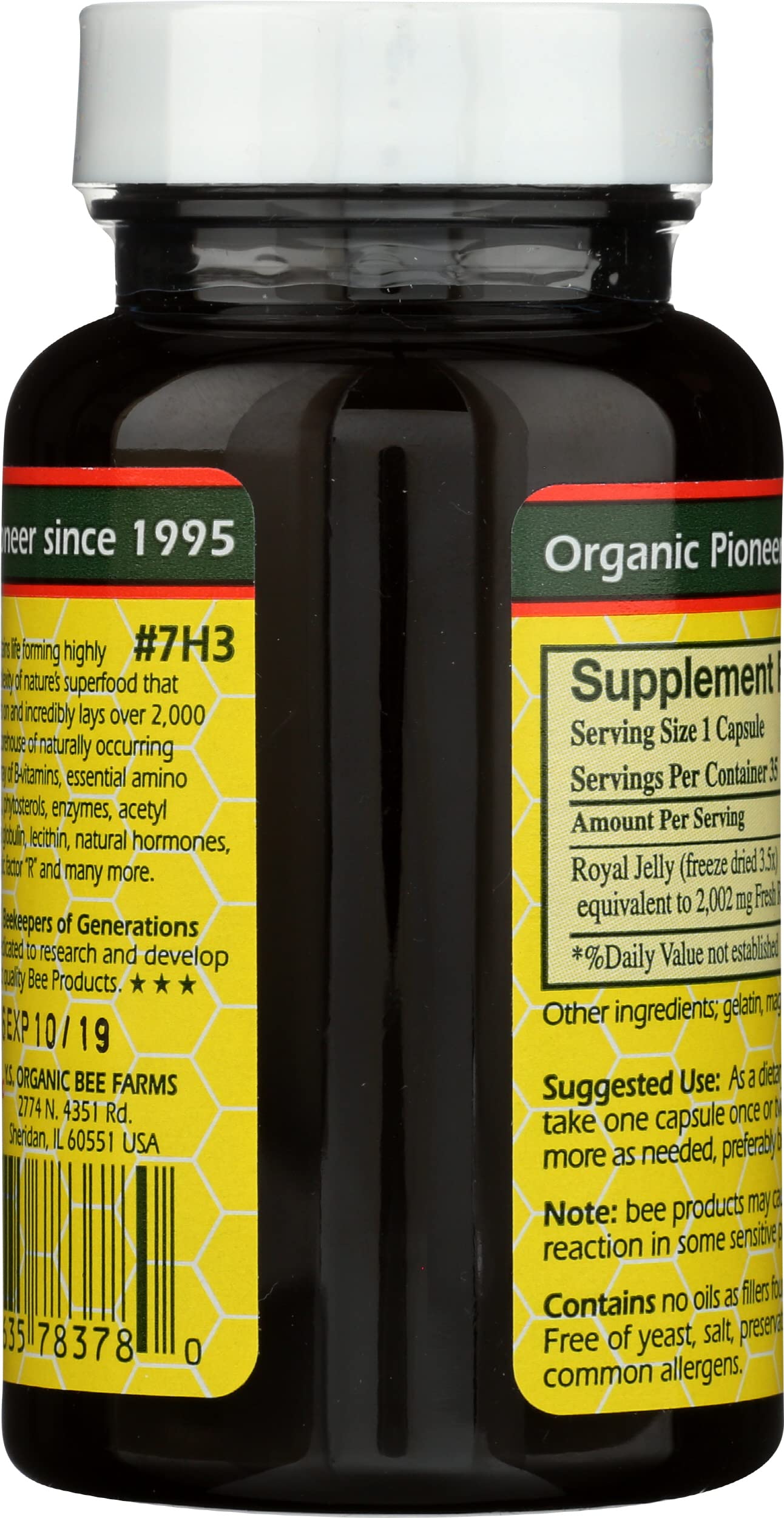 YS Eco Bee Farms royal jelly capsules close-up highlighting strength