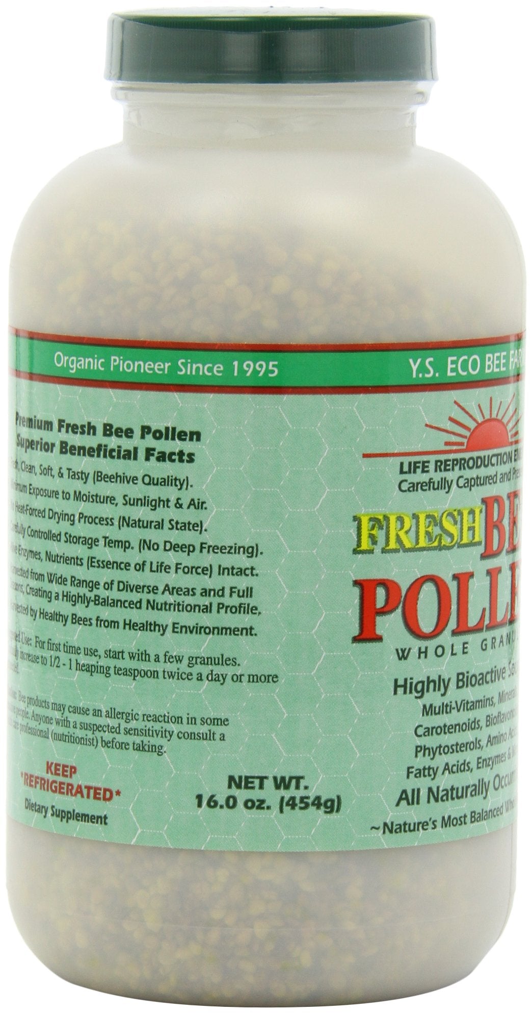 YS Organic Bee Farms bee pollen granules in smoothie for a nutrient-rich start