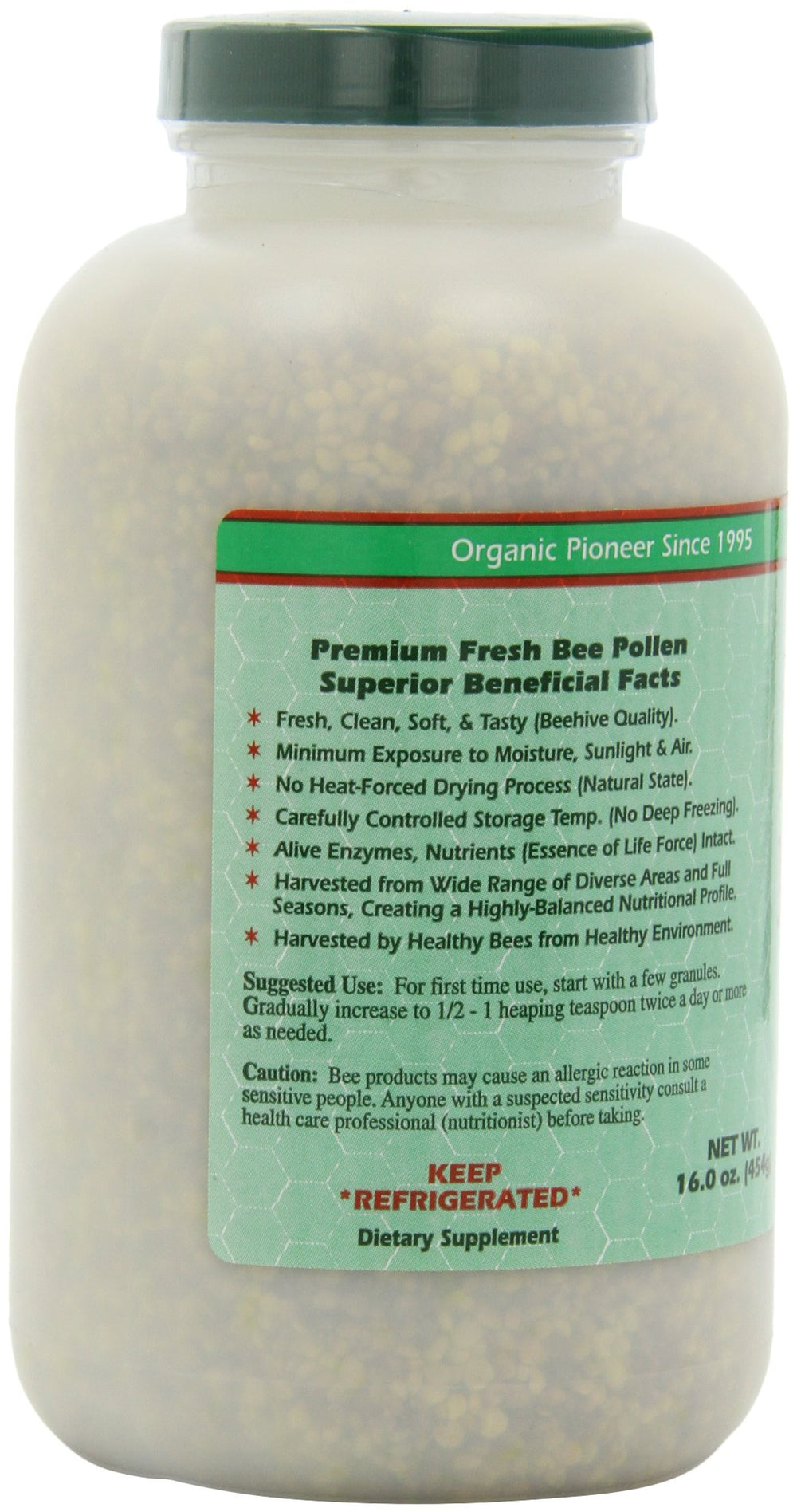 YS Organic Bee Farms bee pollen granules in yogurt, colorful toppers for breakfast