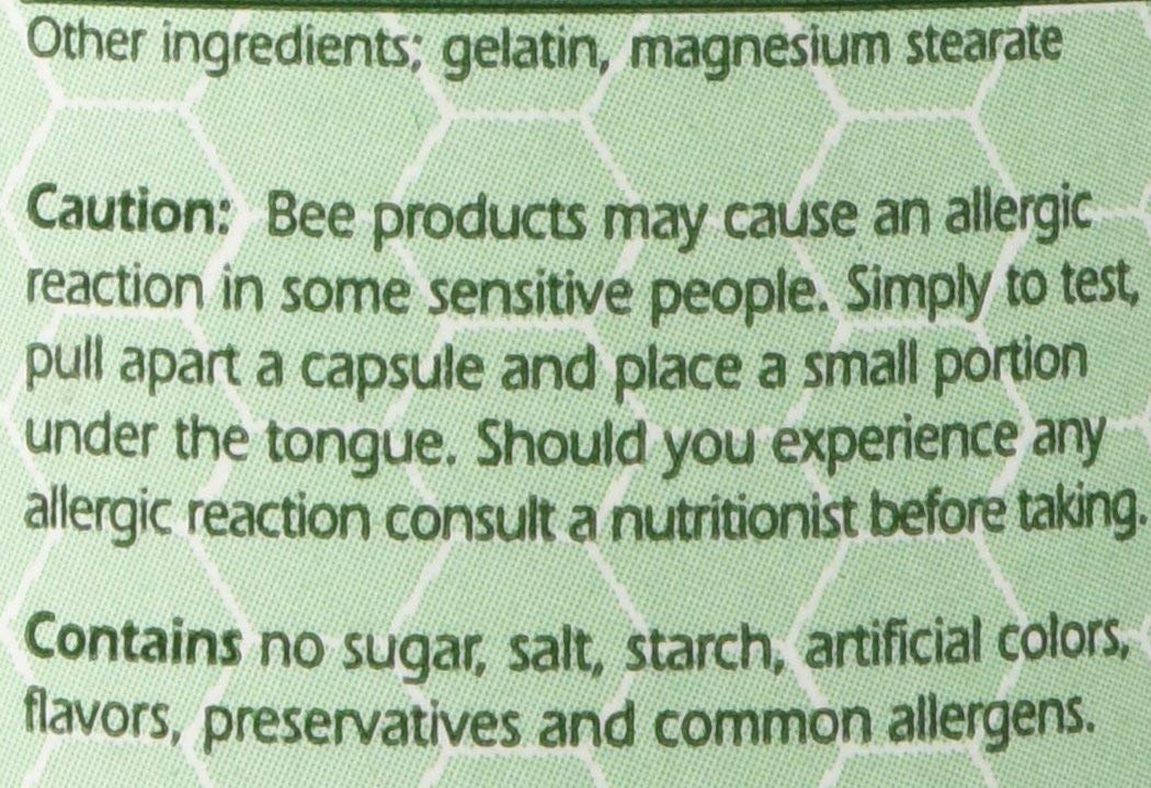 YS Organic Bee Pollen capsules closeup highlighting the vitamin-rich formula for wellness.
