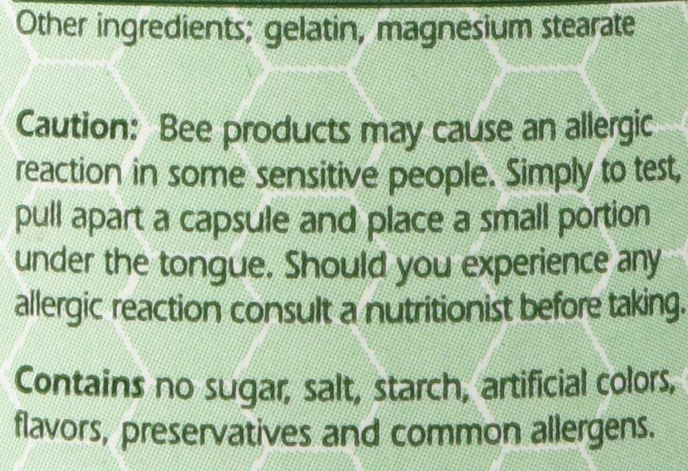 YS Organic Bee Pollen capsules closeup highlighting the vitamin-rich formula for wellness.