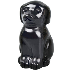 Ytbeoxk obsidian dog crystal sculpture, compact guardian for home and desk.