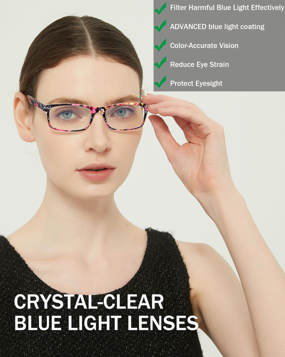 YTDBNS blue light blocking lenses reduce digital eye strain during screen use