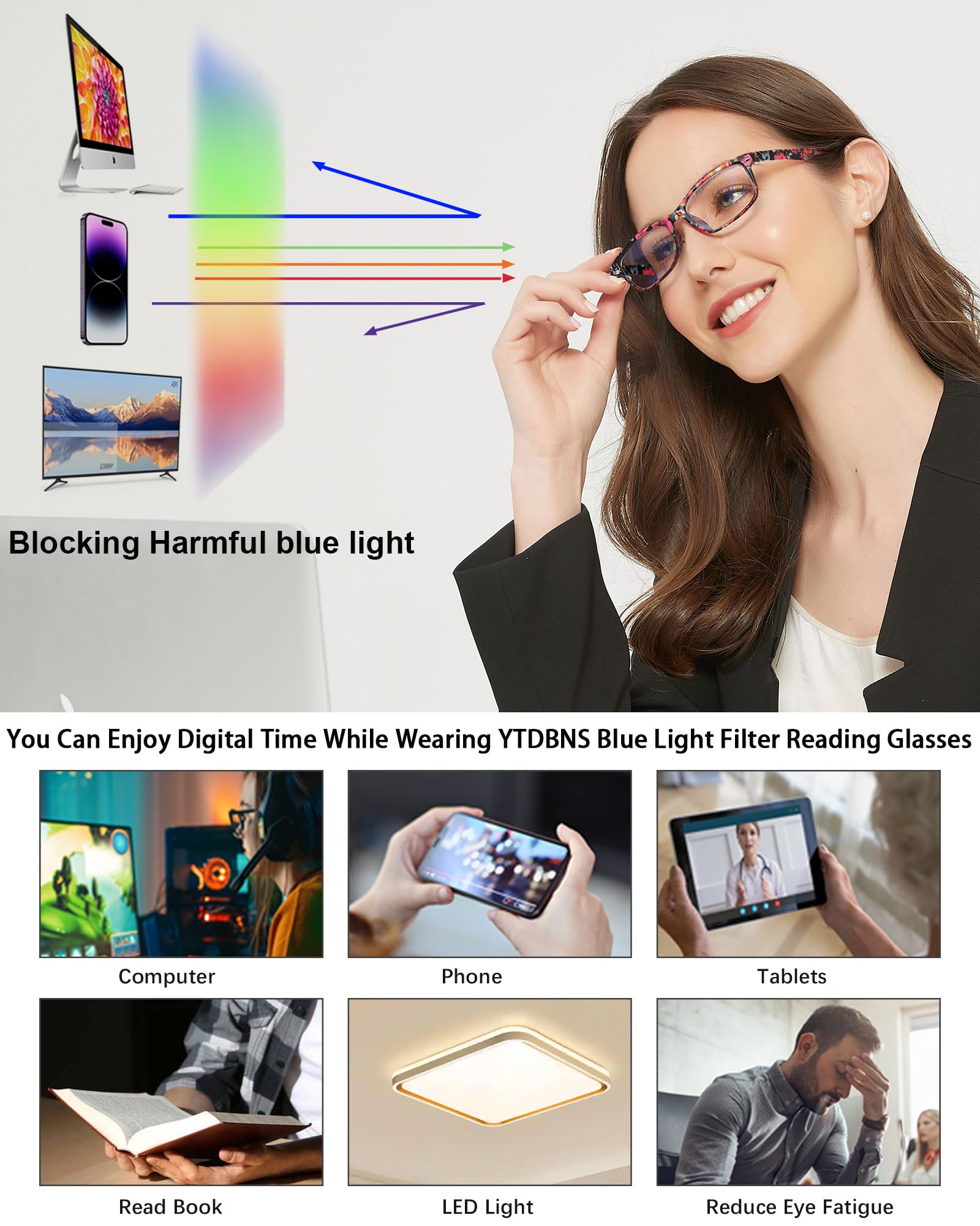 YTDBNS ladies eyeglasses for reading and browsing with comfort