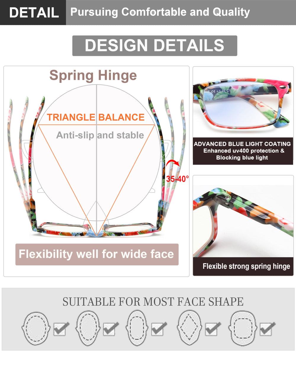 YTDBNS lightweight frame offers all-day comfort
