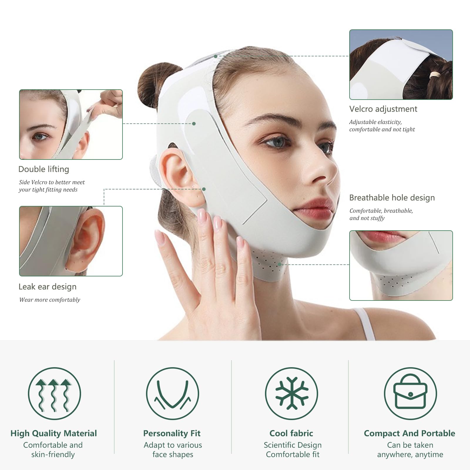 Yueerbao breathable chin strap fabric highlights soft, skin-friendly comfort.