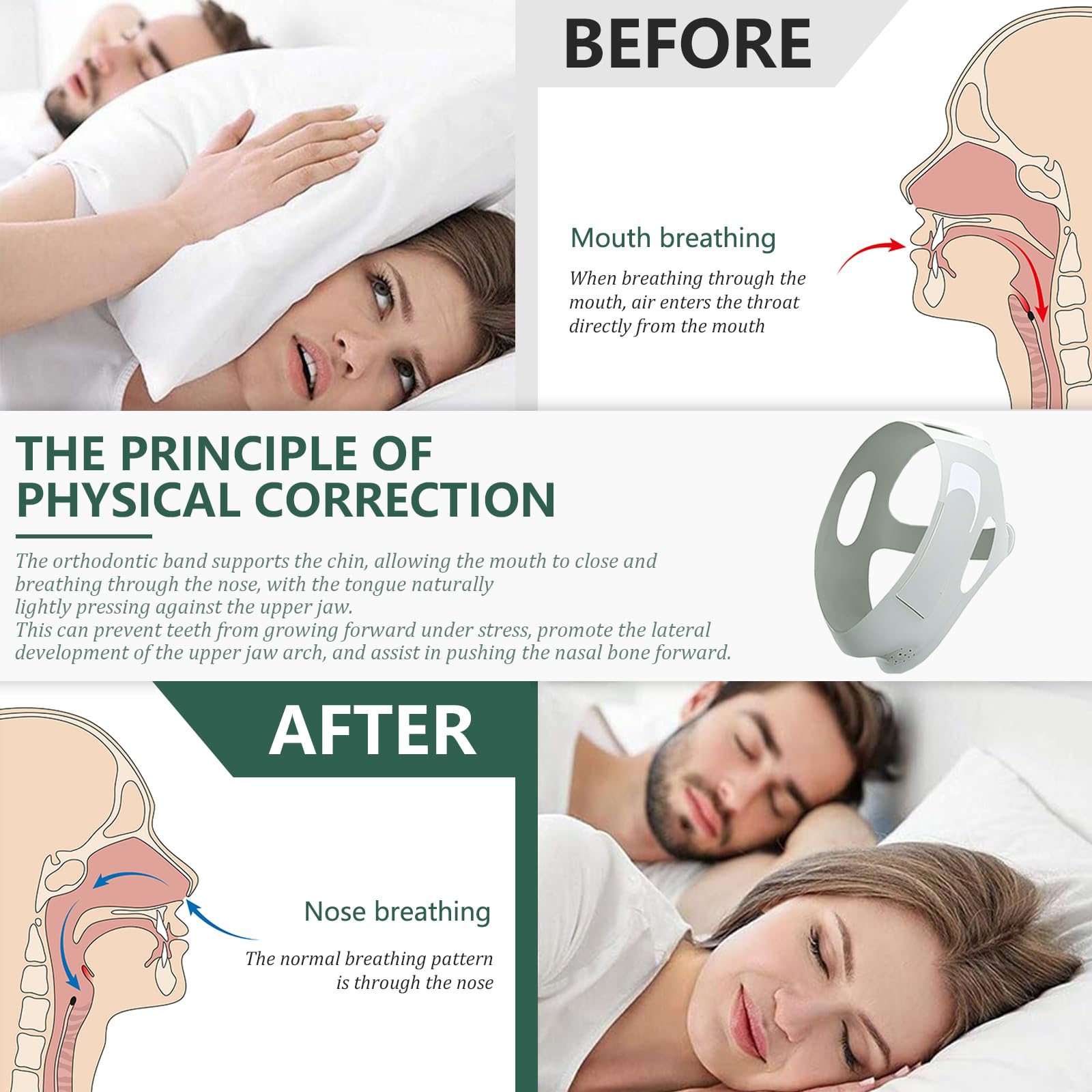 Yueerbao mouth-seal feature demonstrates effective snore-control during sleep.