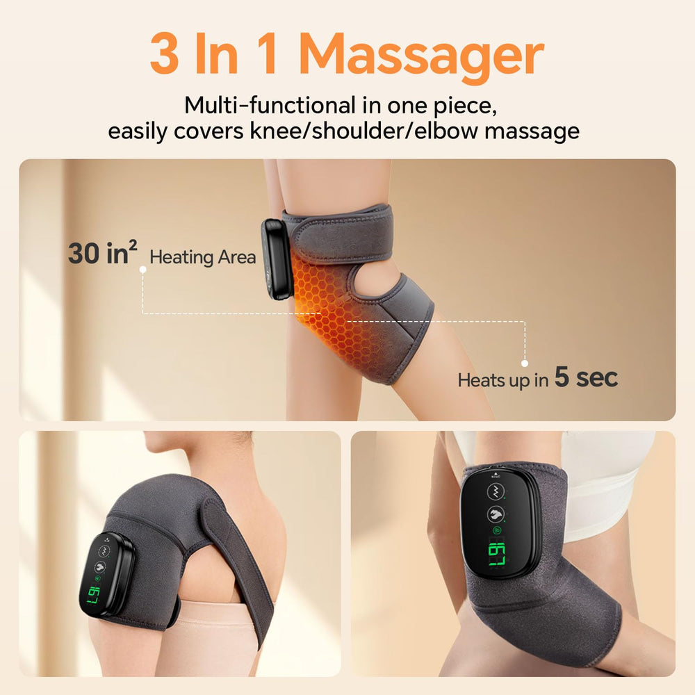 YUHUO massager with heat side view showing portable design.