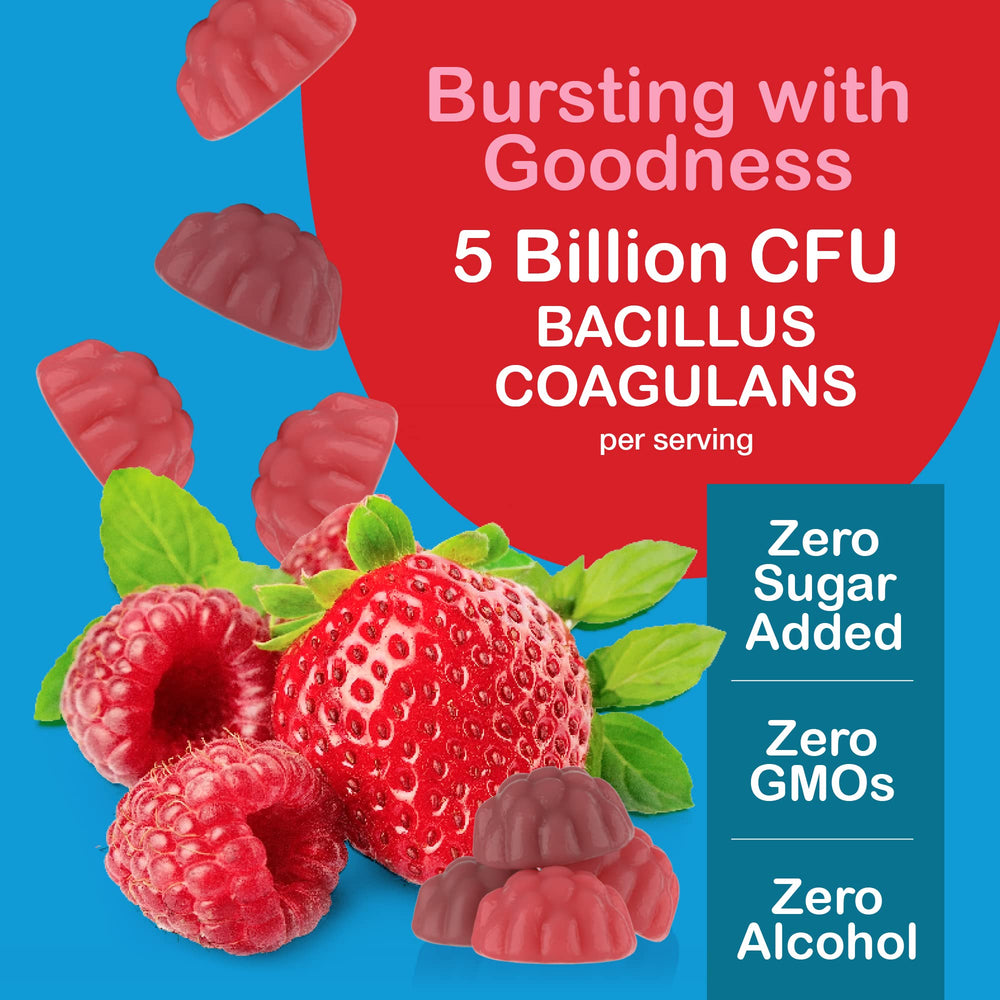 YUM-V'S Bacillus Coagulans probiotic ingredient supports gut health.