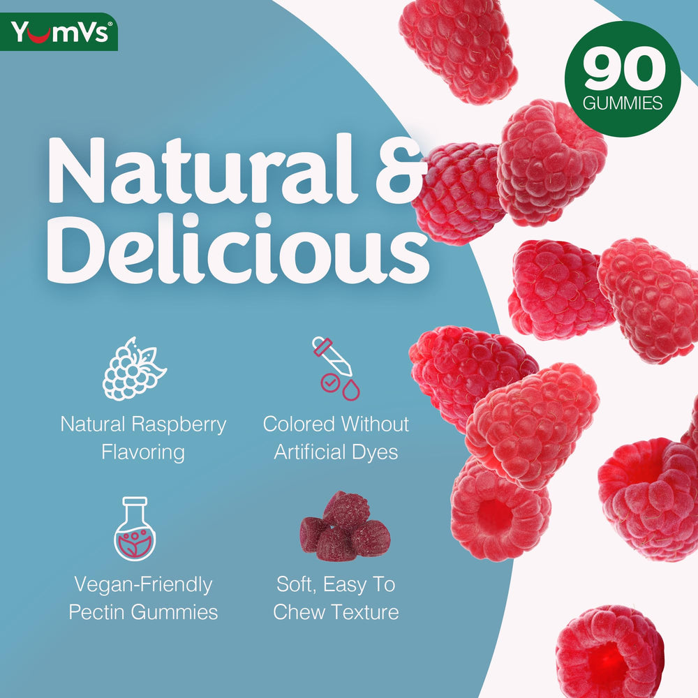 YUM-V'S Magnesium Citrate Gummies daily routine illustration suggests easy three-per-day use.