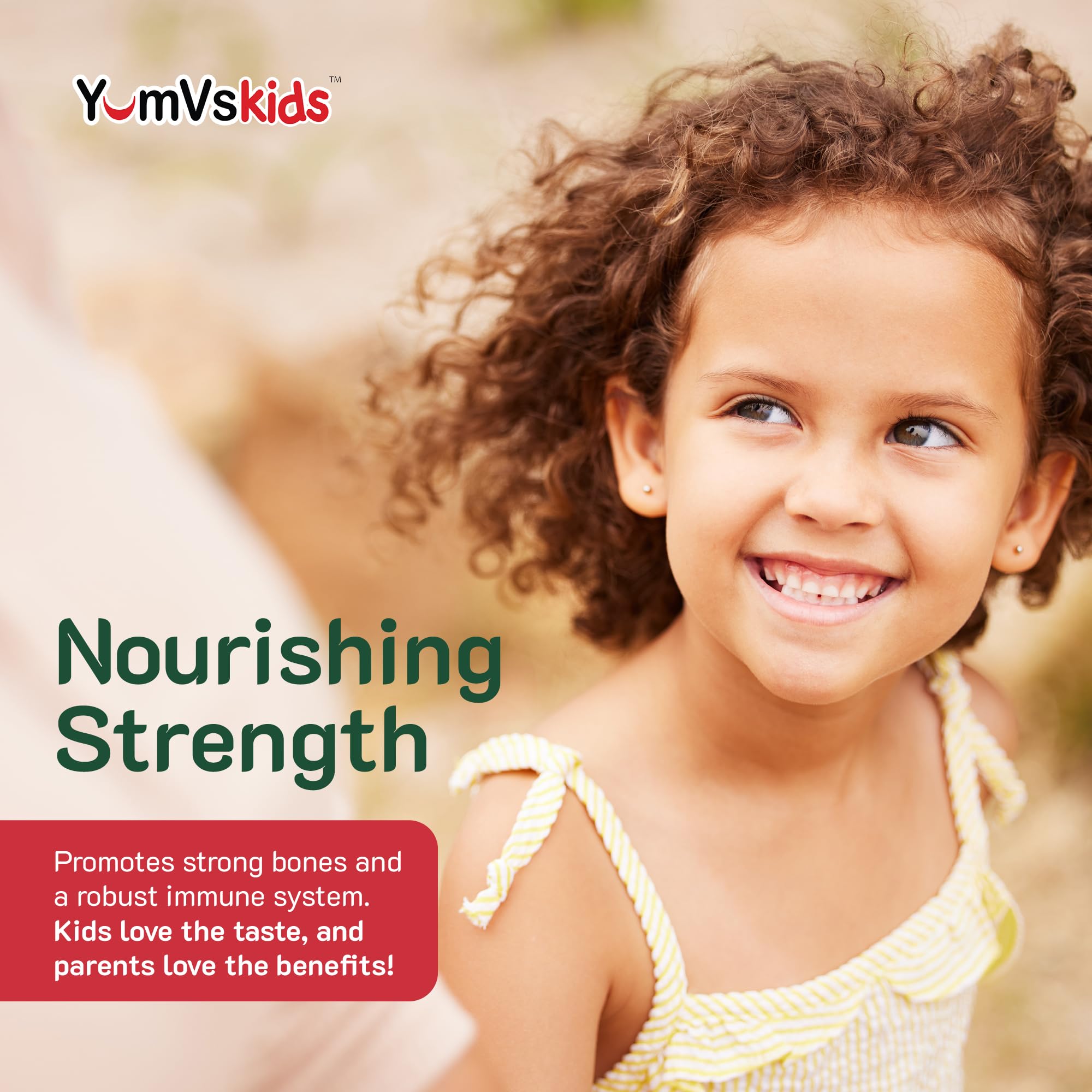 YUM-V'S Vitamin D kids gluten-free label highlights allergen-friendly option