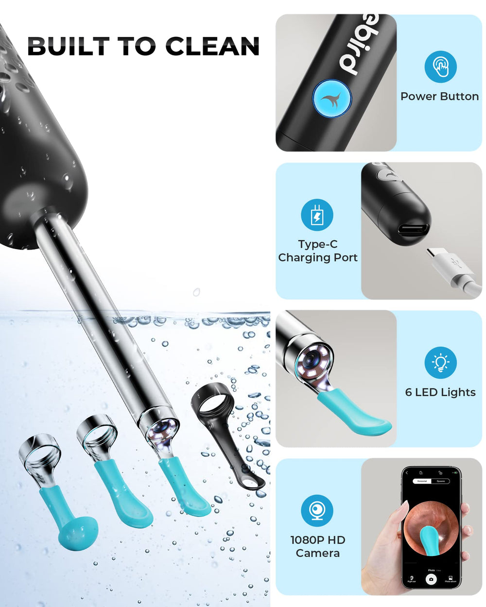 Yumika Ear Camera R1 1080P hd camera offers clear ear canal views