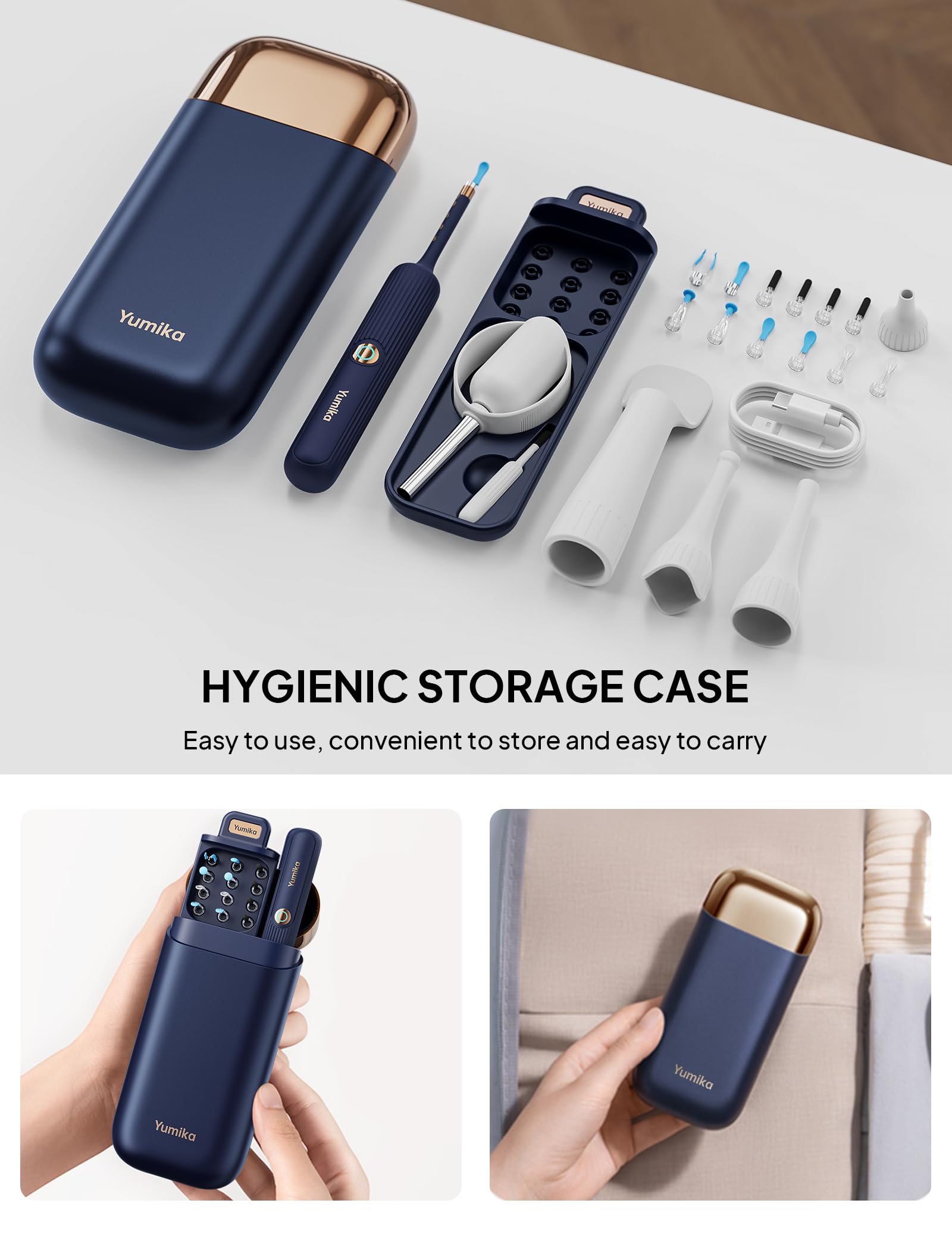 Yumika portable cleaning kit with Wi-Fi view offers at-home checks any time.