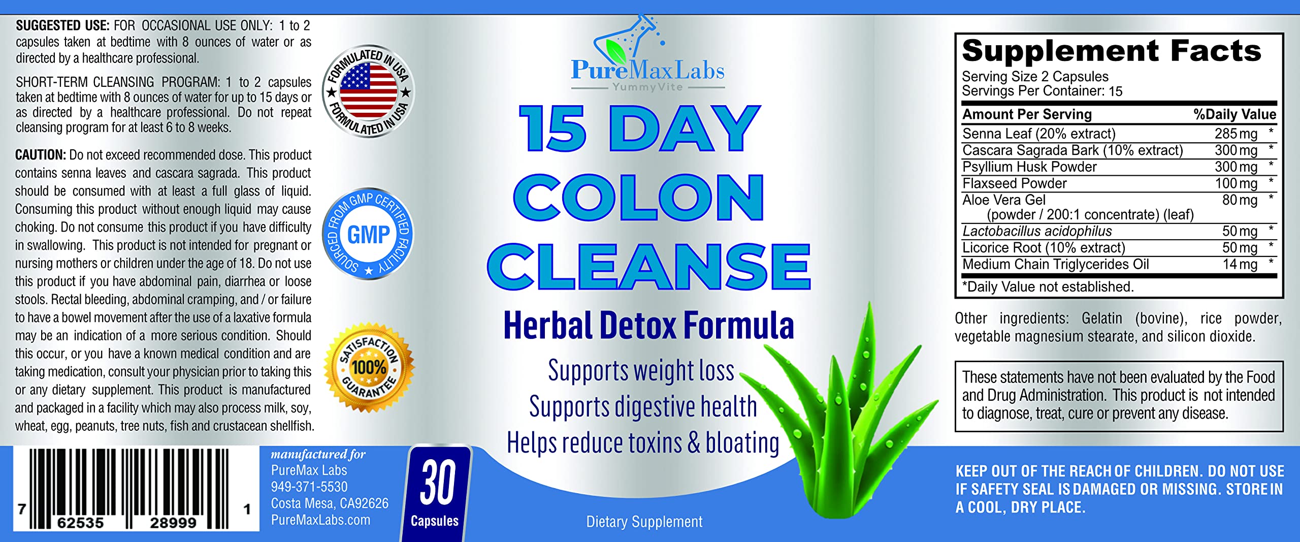 YUMMYVITE 15 Day Colon Cleanse daily routine visual suggests consistent use.