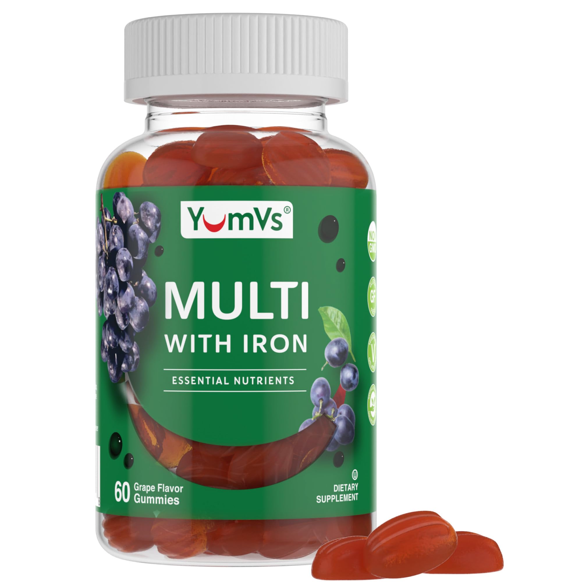 YUM-V'S Iron Gummies bottle offers a convenient daily nutrient boost.