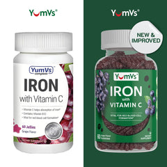 Close-up of grape-flavored gummies designed for easy daily iron intake.