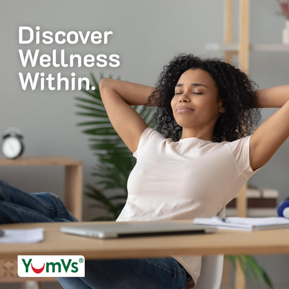 YUM-V'S Iron Gummies in a kitchen scene suggest simple daily wellness.
