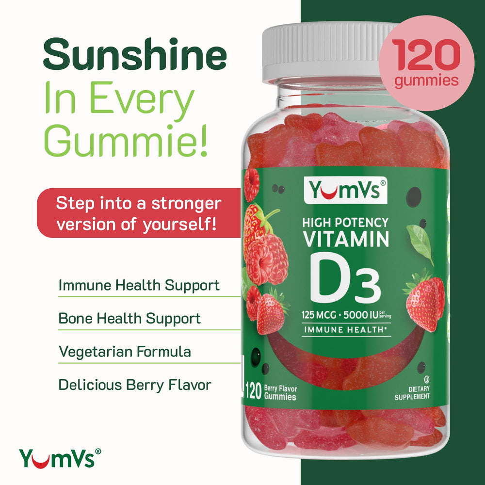 Berry-flavor gummies in resealable pack highlight pleasant taste and non-stick texture.