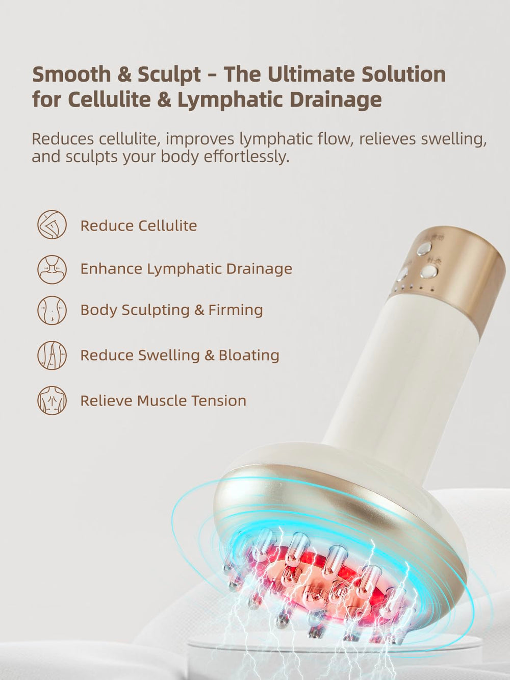 Yuonry anti cellulite massage tool in hand showing skin tightening potential