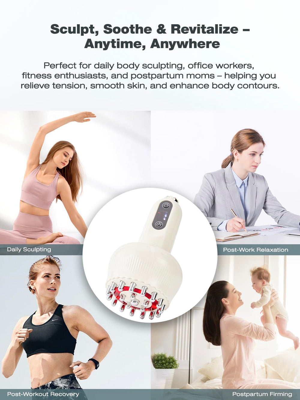 Yuonry full-body fascia massage for legs and abdomen contouring.