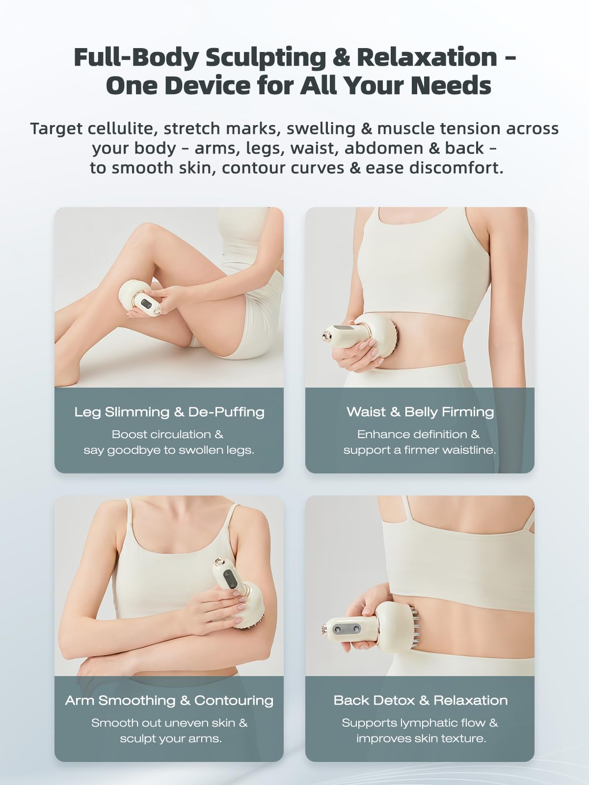 Yuonry rechargeable wireless massager ready for travel.
