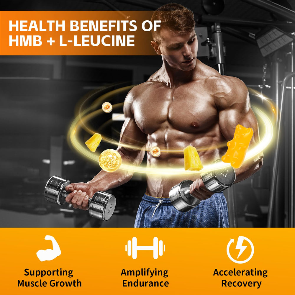 YXSW HMB and L-Leucine Gummies nutrition label details for informed use.