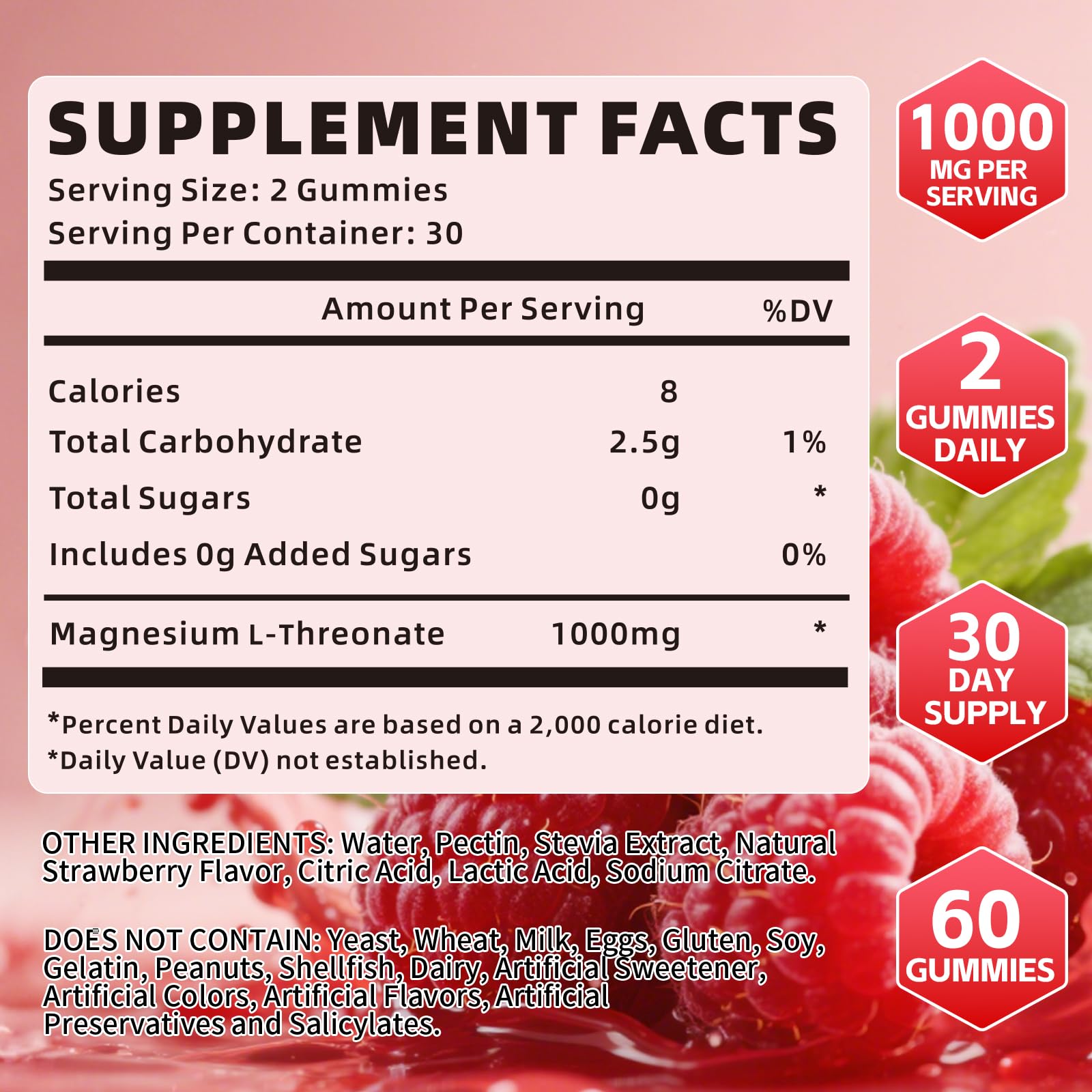 YXSW gummies ready to serve, raspberry flavor for daily cognitive focus and calm energy.