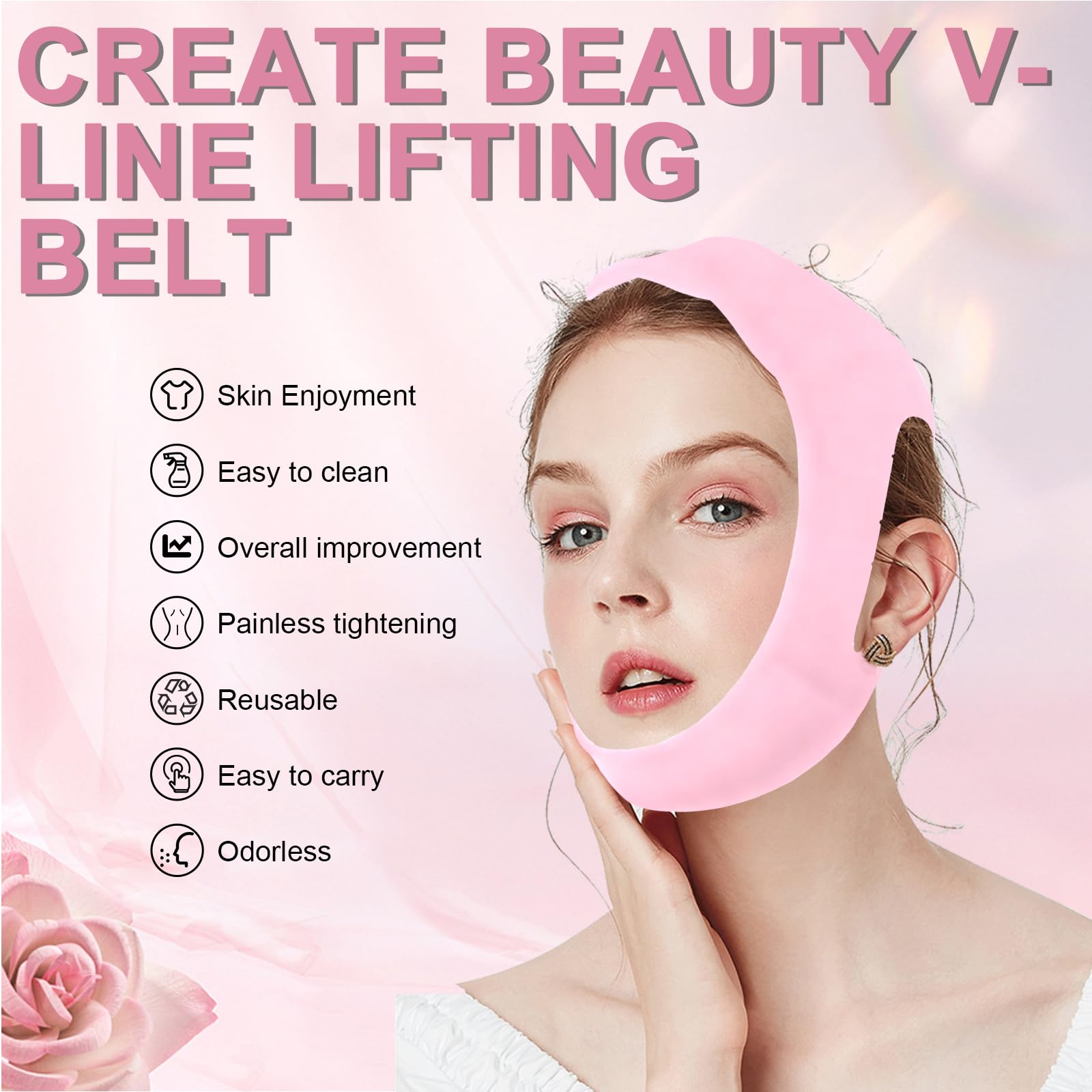 YZWONLY seamless one-piece pink design, gentle pressure throughout night