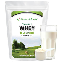 Z Natural Foods grass-fed whey bottle for clean daily protein