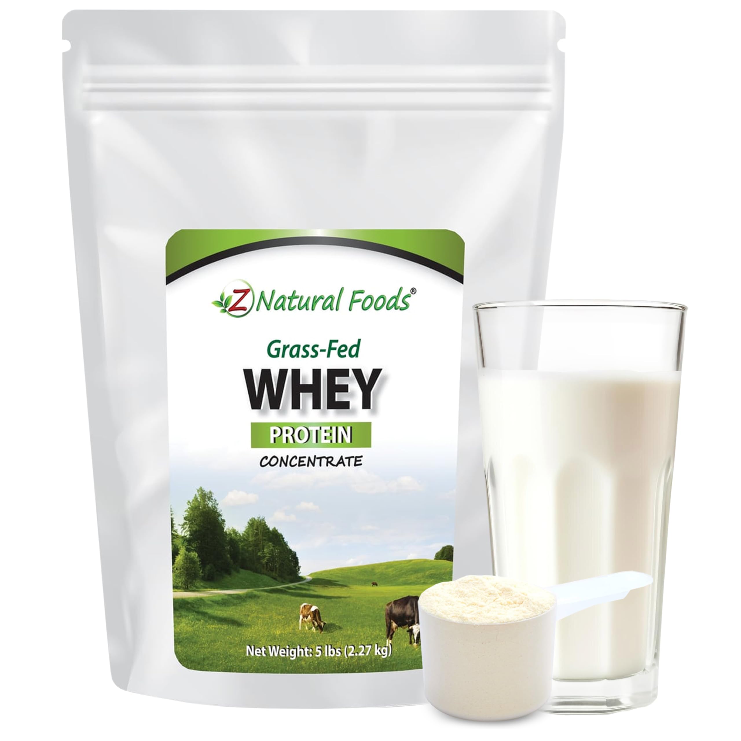 Z Natural Foods Grass-Fed Whey Protein bottle supports post-workout recovery.