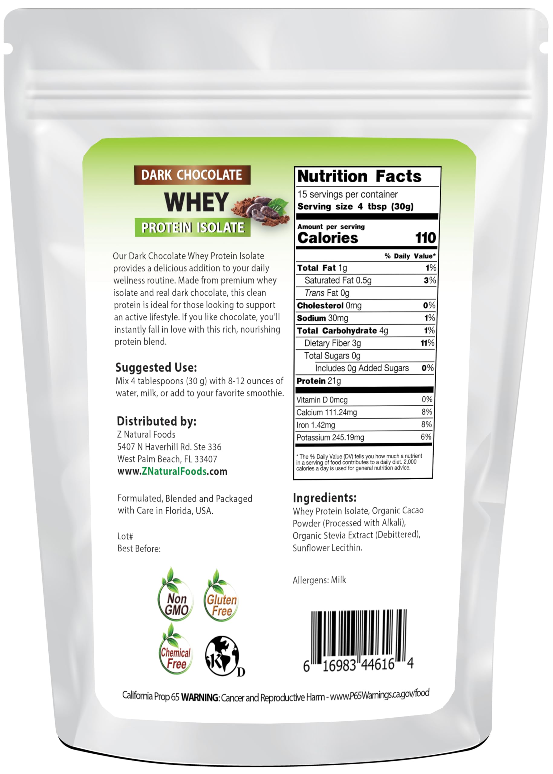 Pouring Z Natural Foods whey protein into a smoothie for a sugar free boost