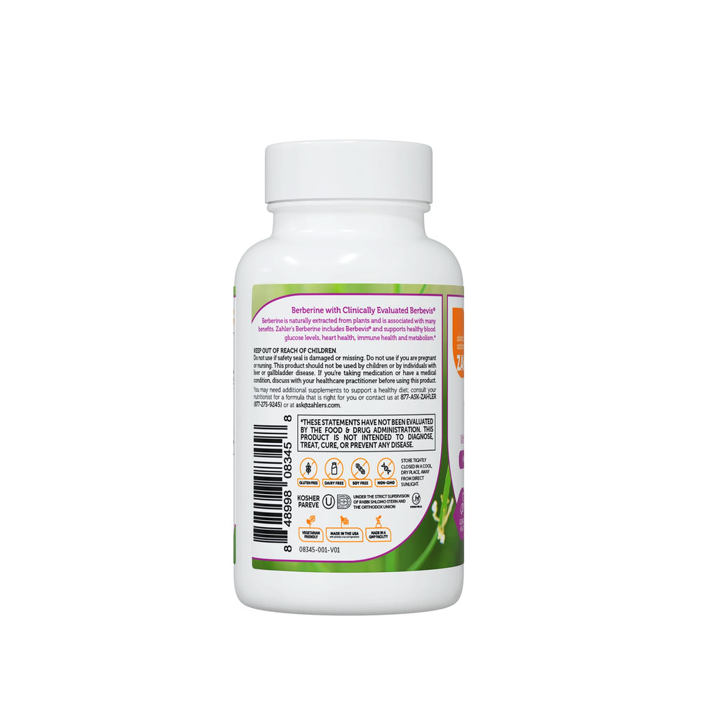 Zahler Berberine packaging detail emphasizes phospholipid encapsulation for absorption