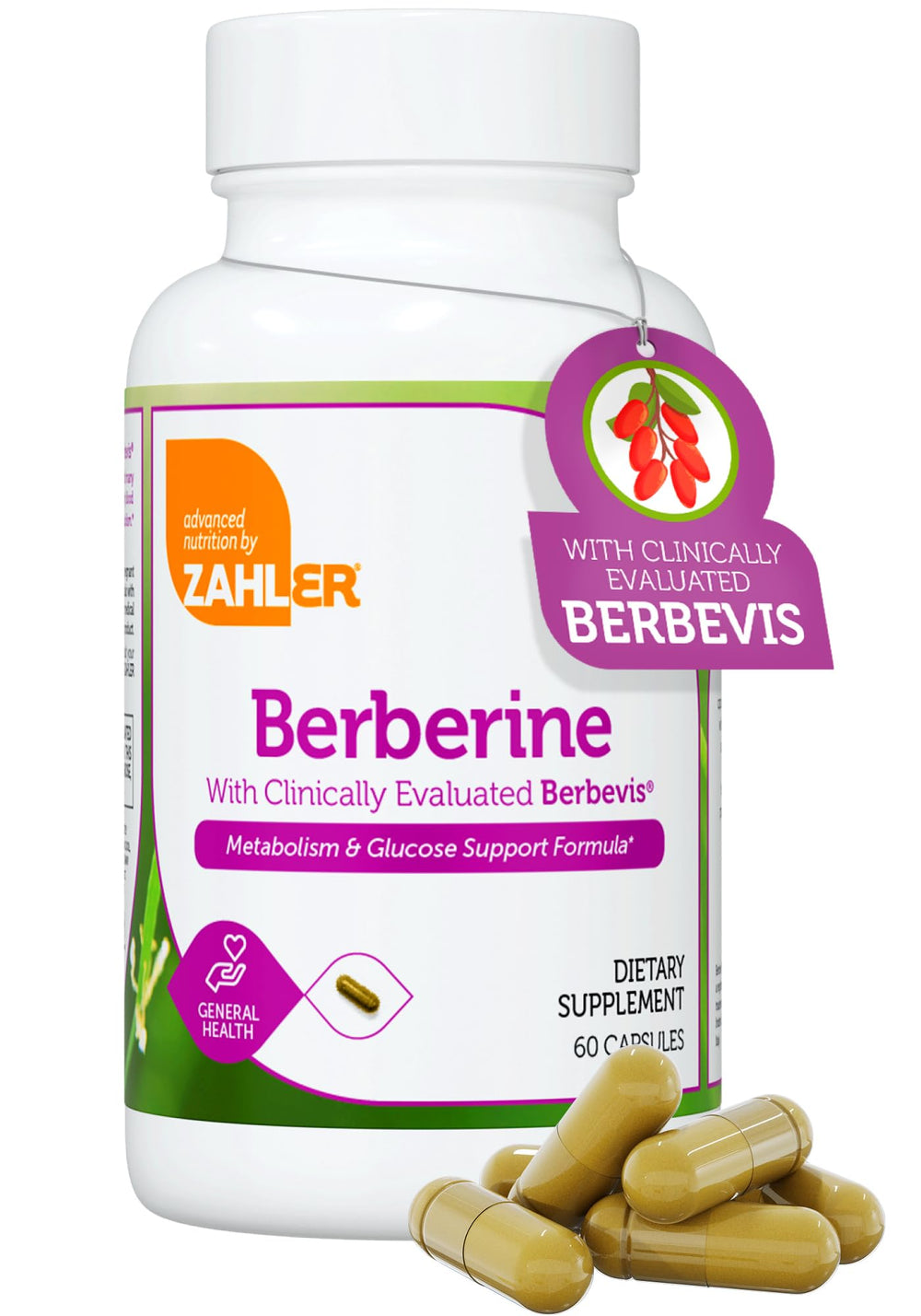 Zahler Berberine rear-label directions and potency information