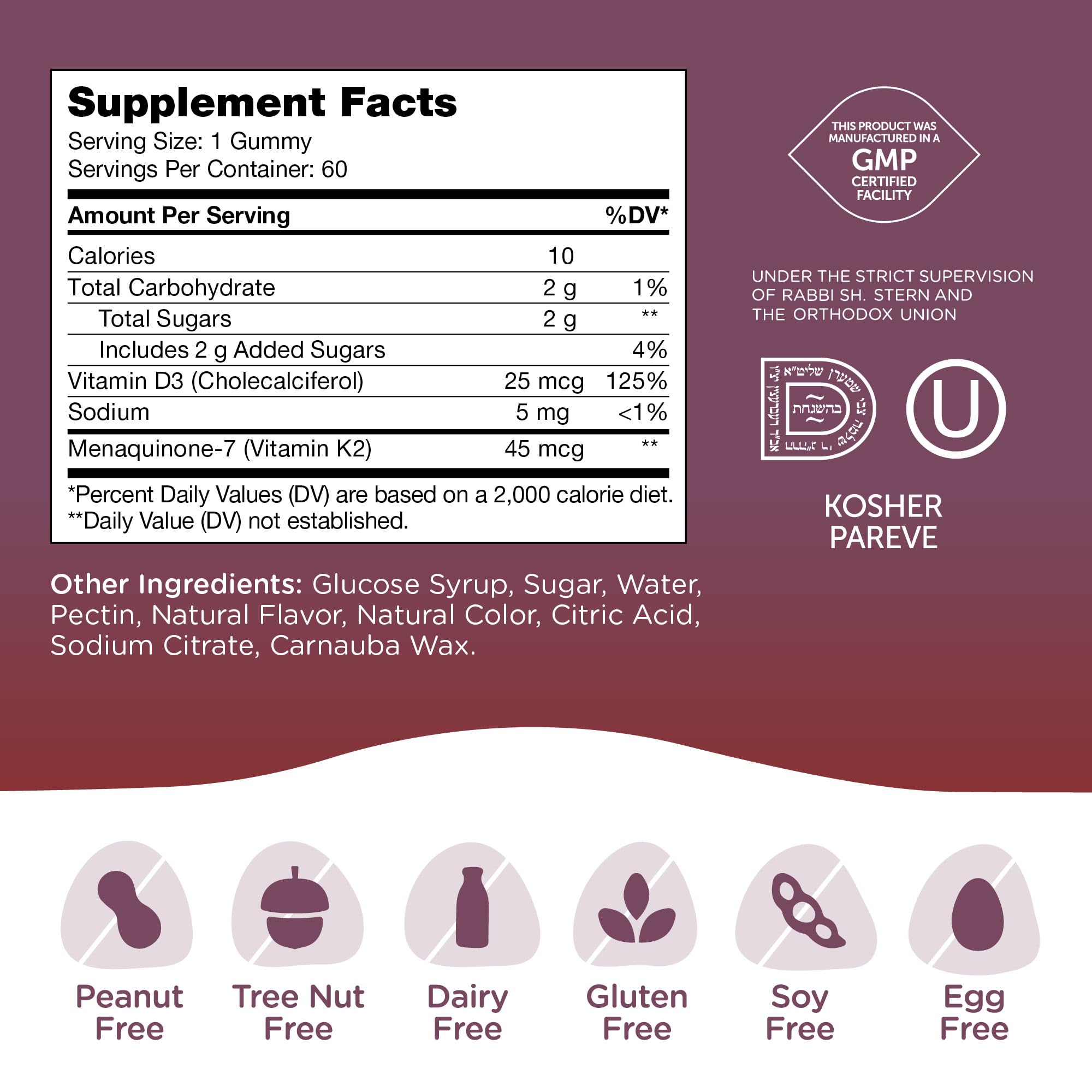 Zahler Chapter One D3 K2 gummies packaging notes USA-made quality