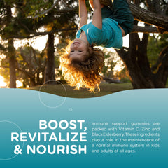 Zahler Chapter One Immunity Gummies kids elderberry closeup emphasizing natural flavor and nutrients