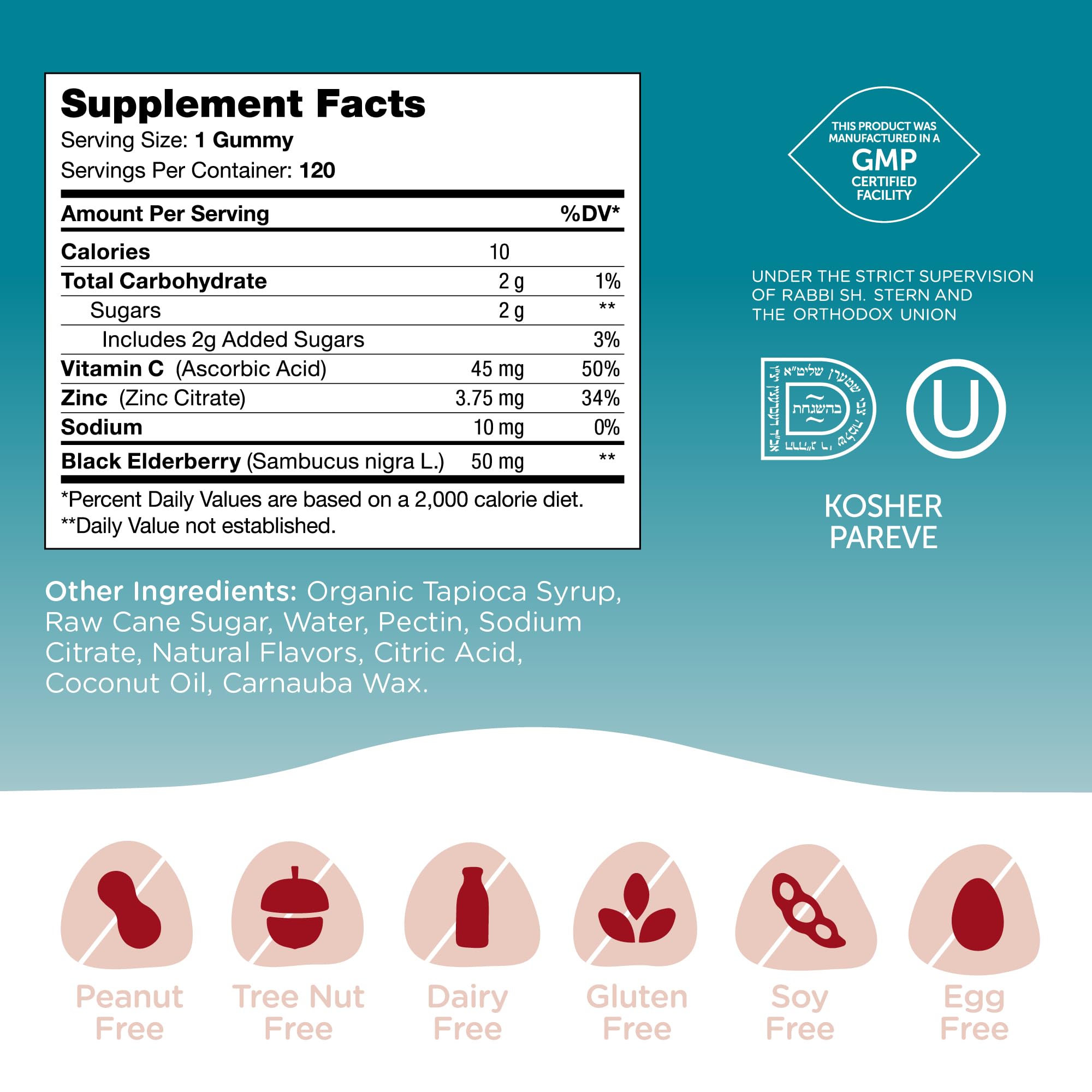 Zahler Chapter One Immunity Gummies made in USA label denotes quality and purity