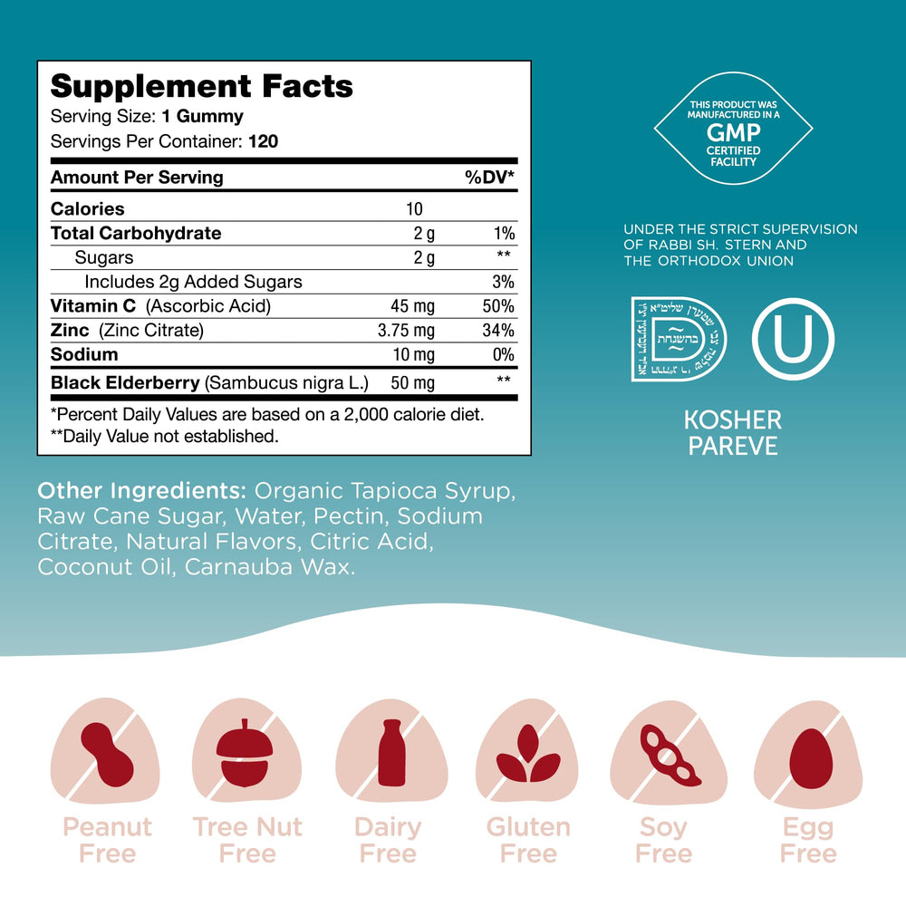 Zahler Chapter One Immunity Gummies made in USA label denotes quality and purity