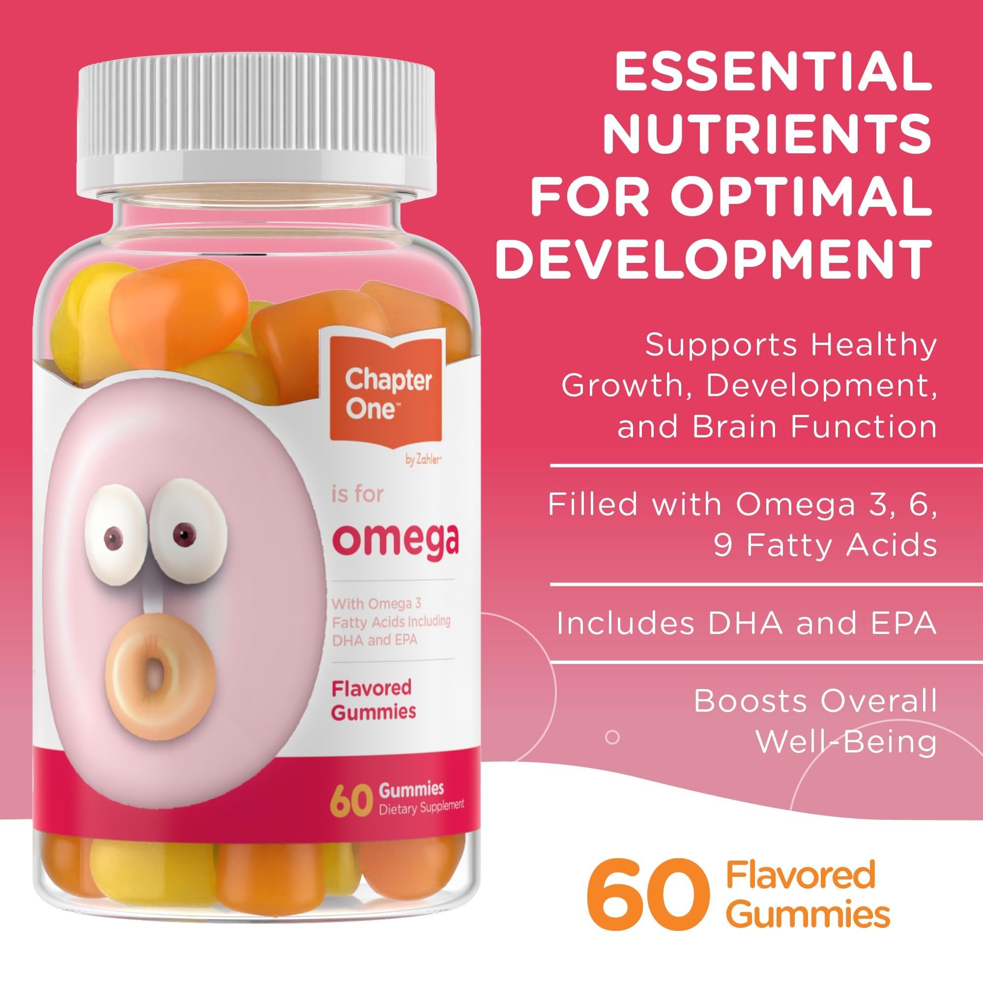 Zahler Chapter One Omega-3 Gummies fruit flavor appeals to kids for easy daily nutrition.