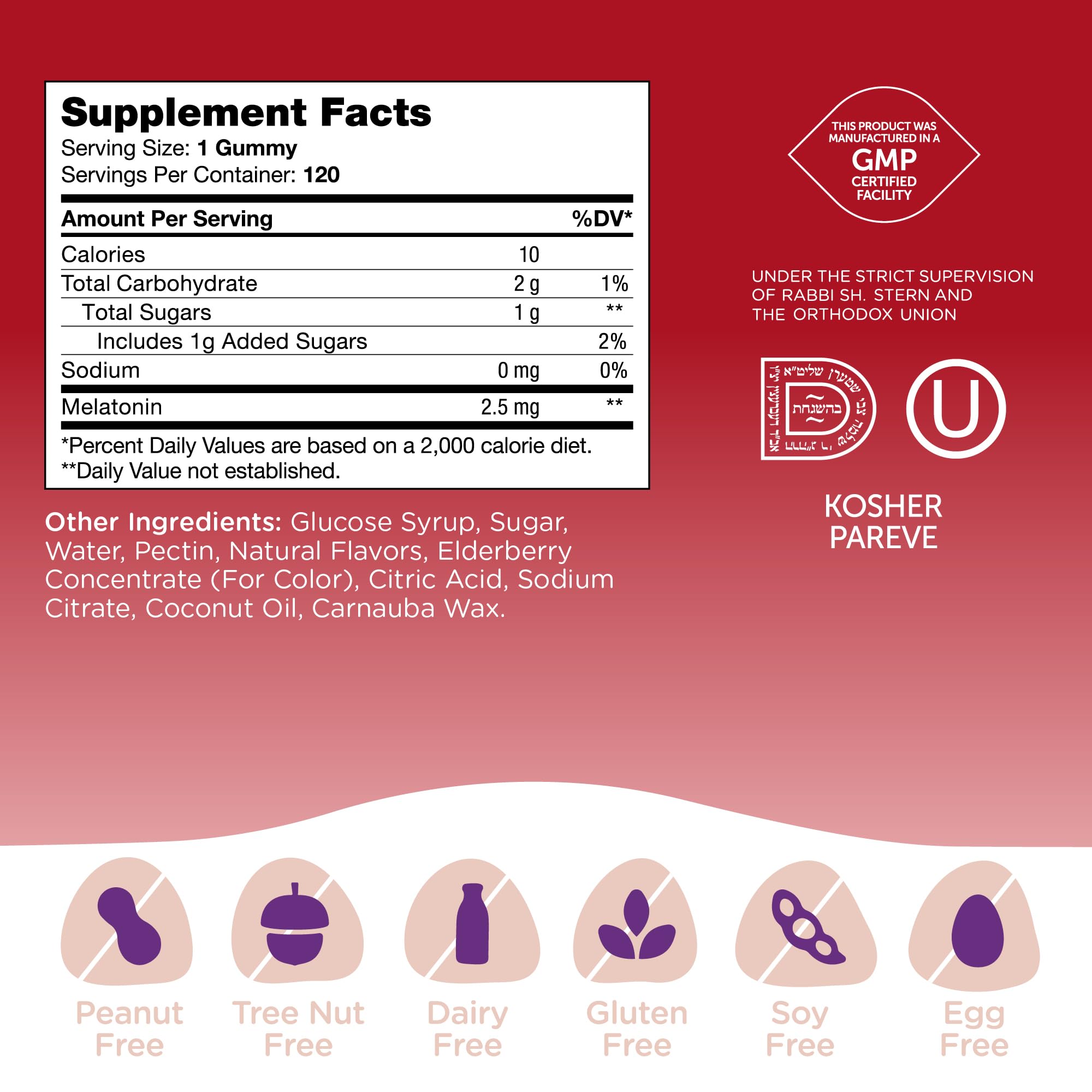 Zahler Chapter One Sleep Gummies kosher seal highlighting dietary compatibility