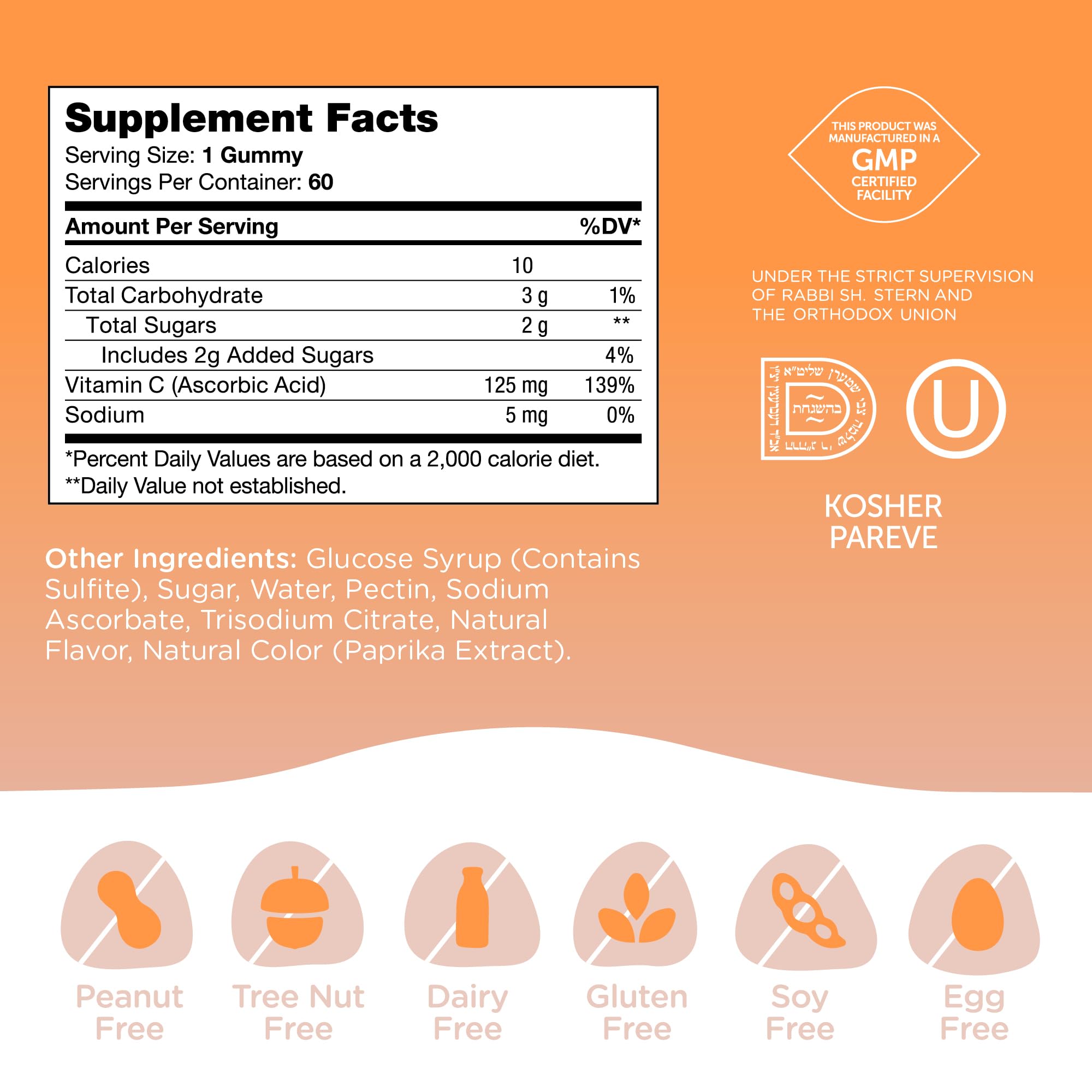 Zahler Chapter One Vitamin C gummies made in the USA